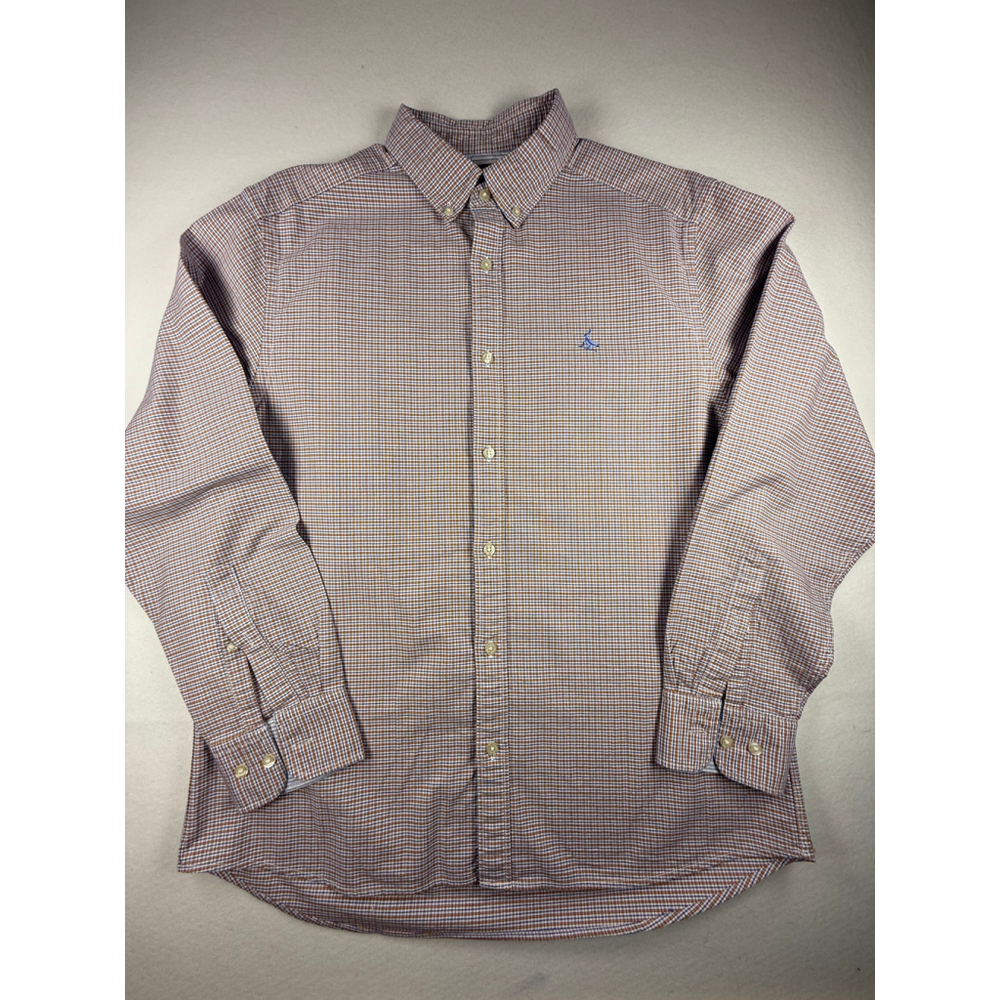 Charles Tyrwhitt Classic Fit Brown Blue Check Button-Down Shirt Men’s L Cotton